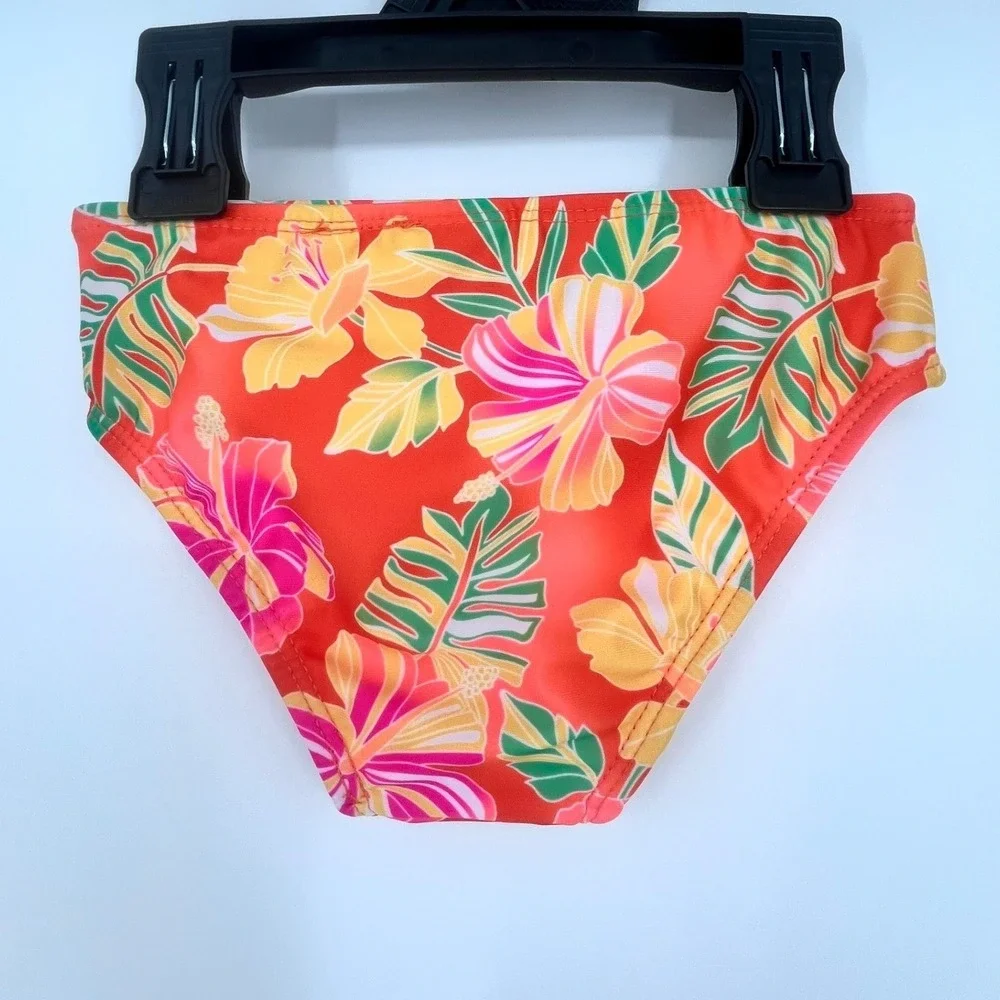 NWT Wonder Nation‎ Girls 4T Tankini Swimsuit Set Tropical Floral Pink Glowstick
